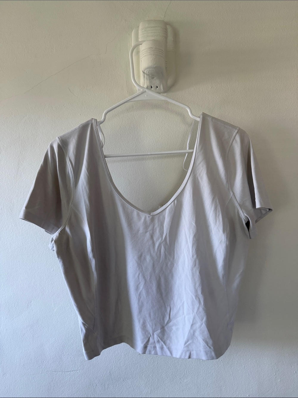 lululemon athletica White V-Neck Short Sleeve Tee